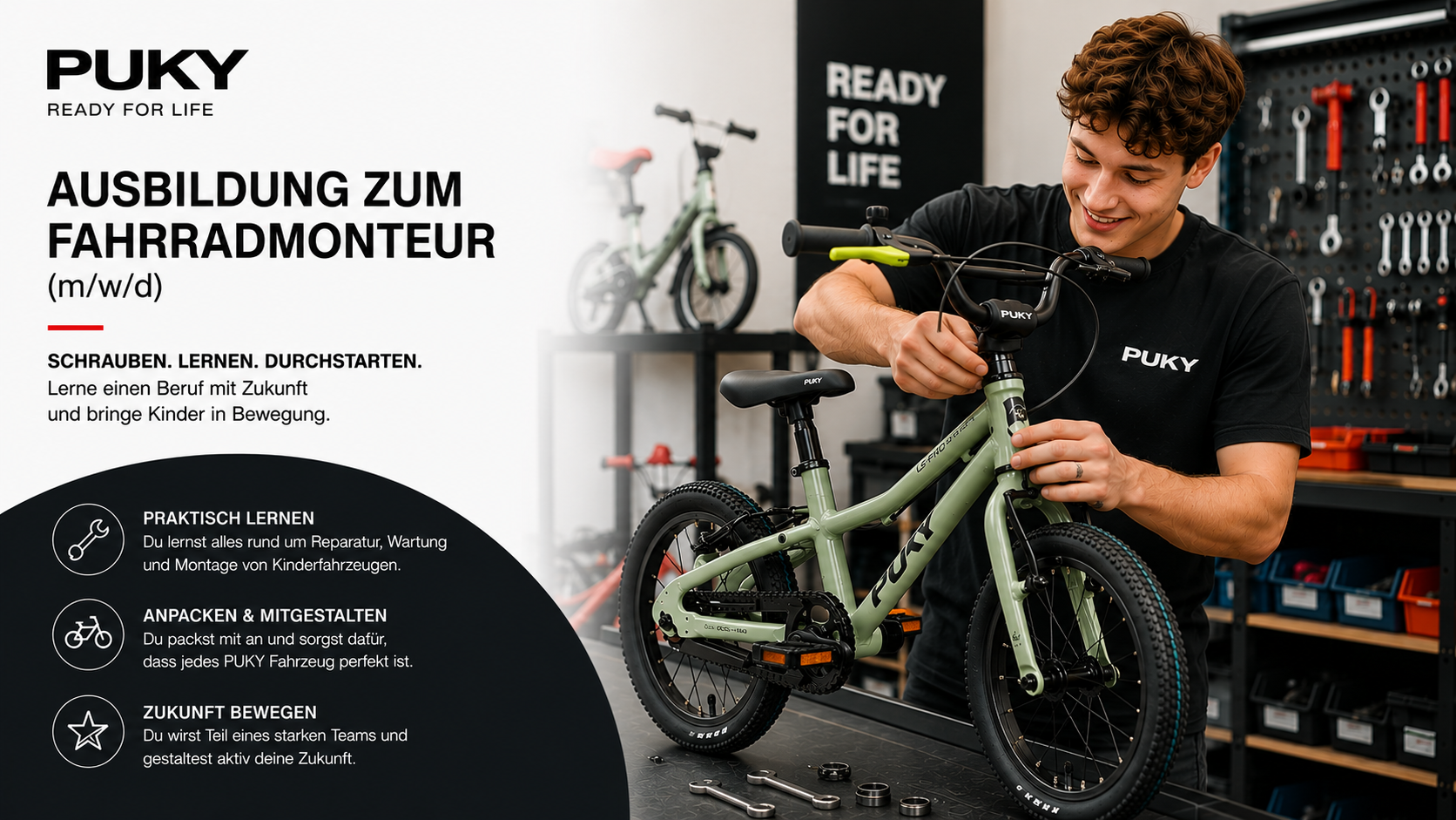 Fahrrad, Montage, Werkstatt, Kleines Fahrrad, Grün, 