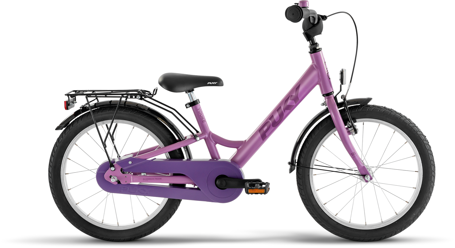 Kinderfahrrad, Lila Rahmen, Aluminium Rahmen, Frontgabel, Stadtfahrrad, 