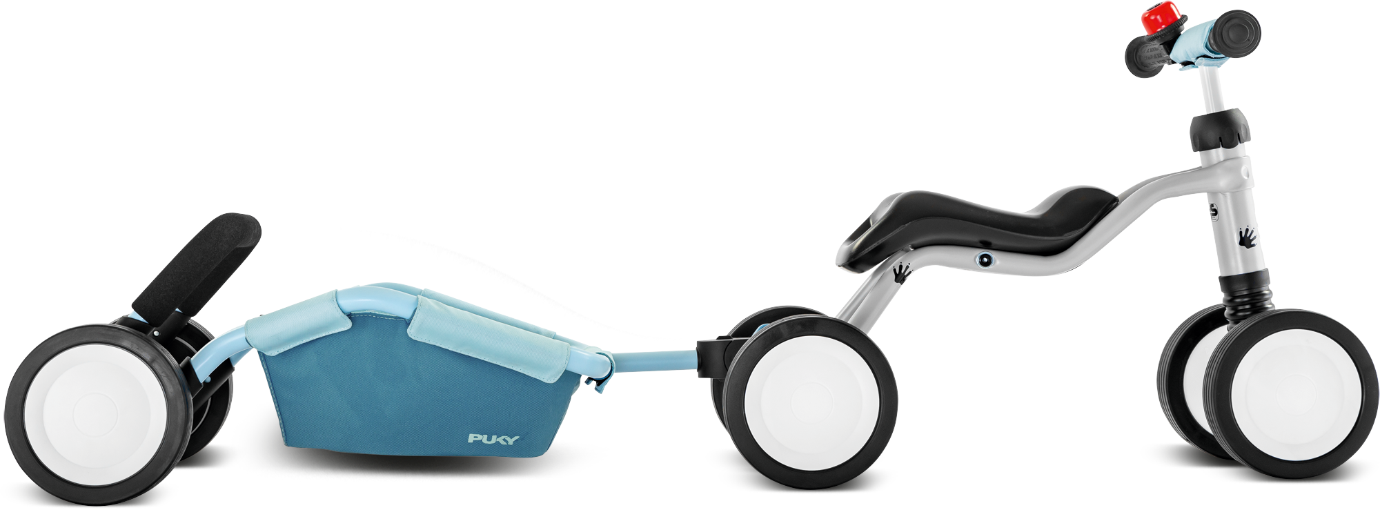 Kinderwagen, Lauflernwagen, 3-in-1, Rutschfeste Räder, Grau-Blau, 