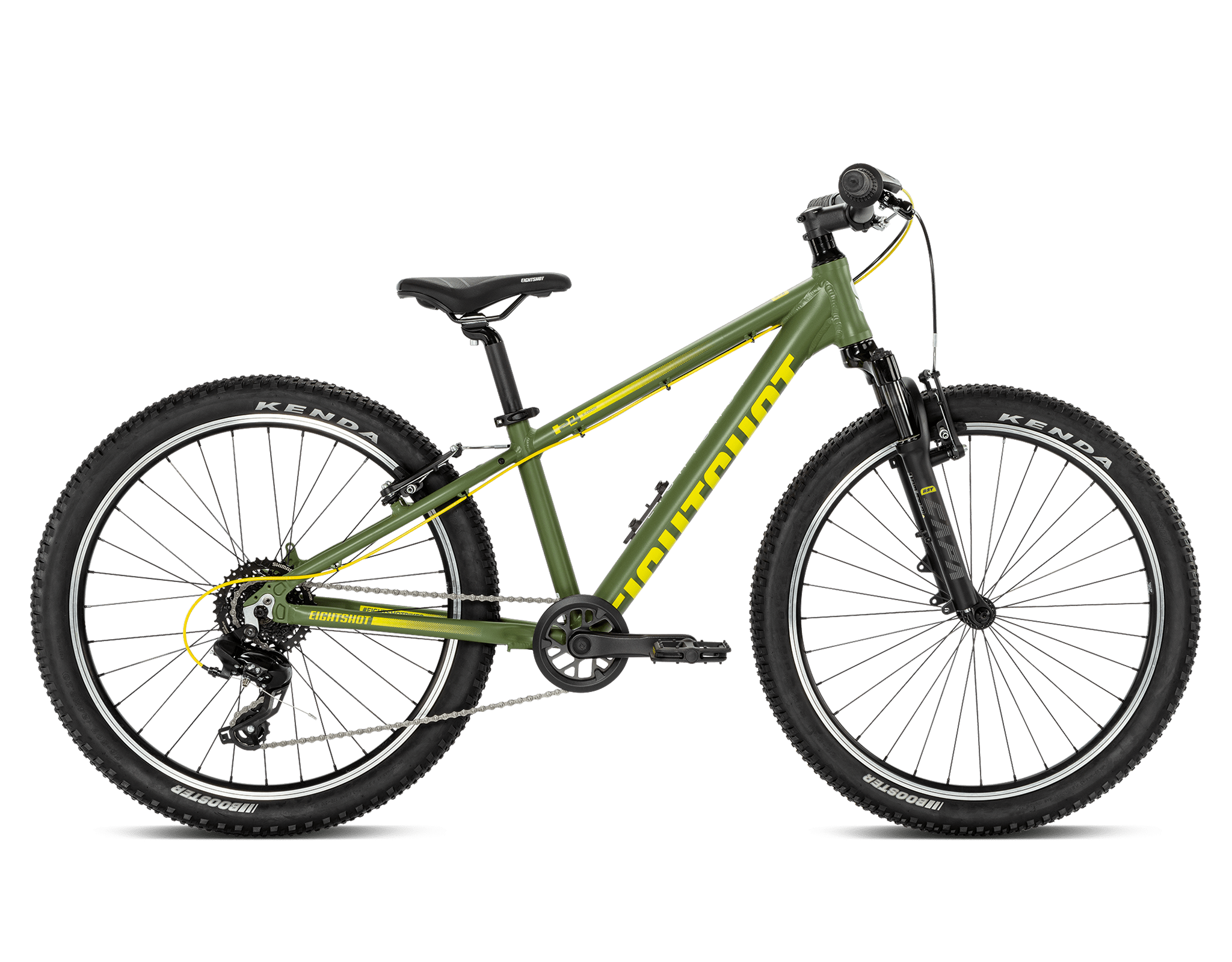 Mountain bike, Olive green, Suspension fork, Disc brakes, Kenda tires, 