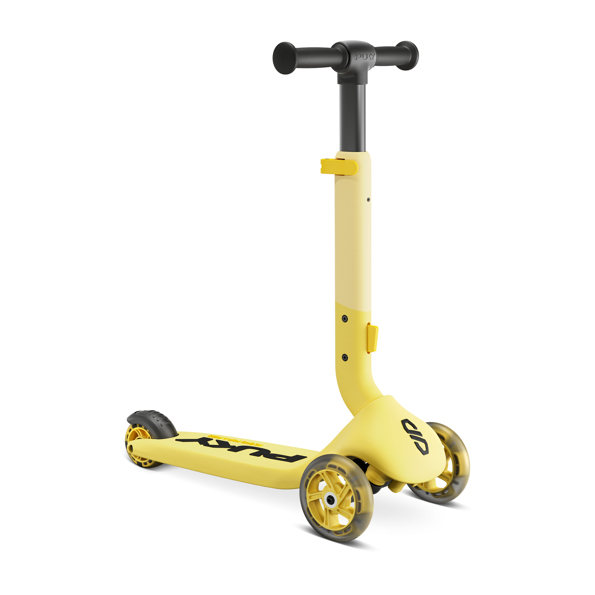Tretroller, Scooter, Gelb, Vier Räder, Foldable, 