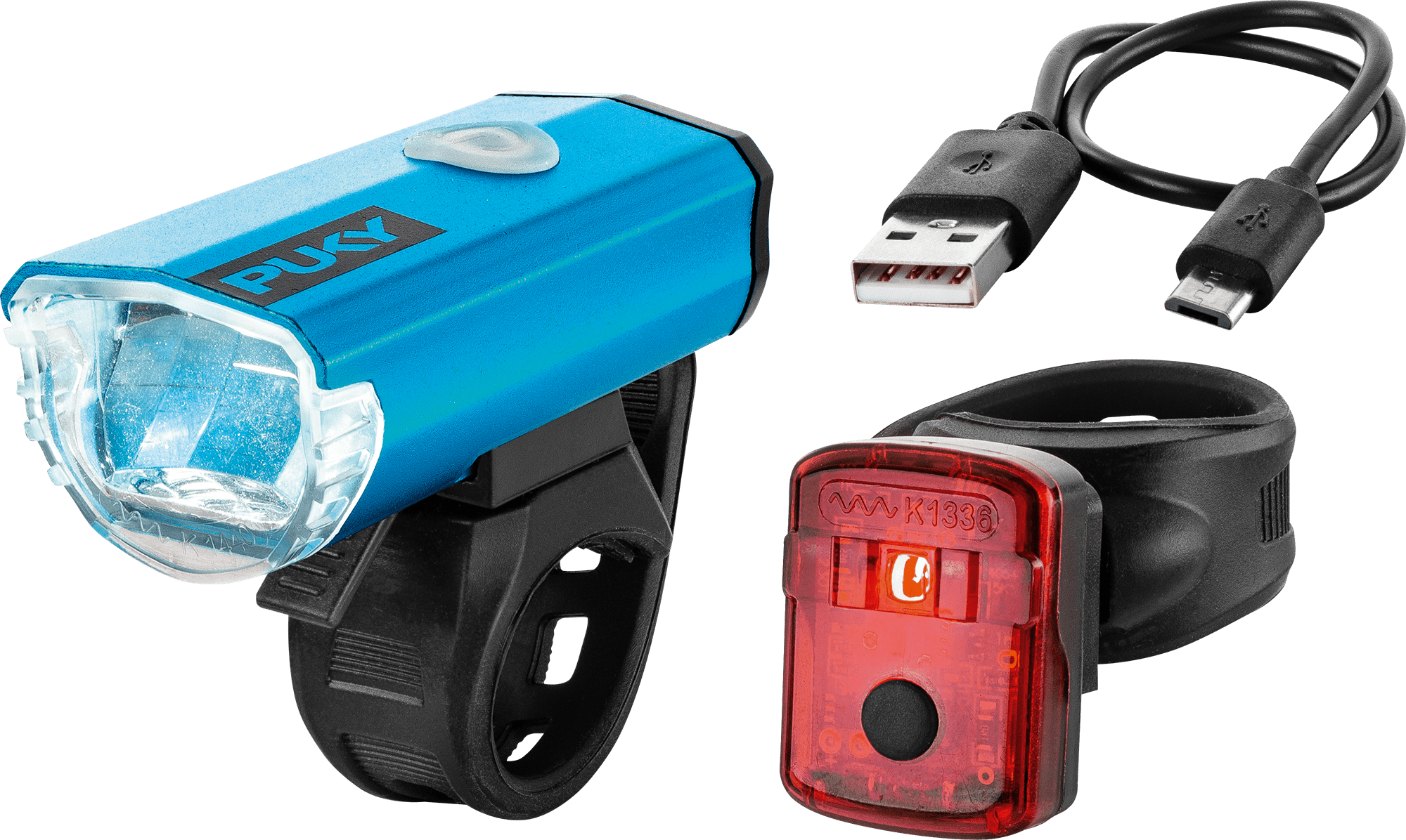Fahrradlicht, USB aufladbar, Frontbeleuchtung, Wiederaufladbar, Rotes Rücklicht, 