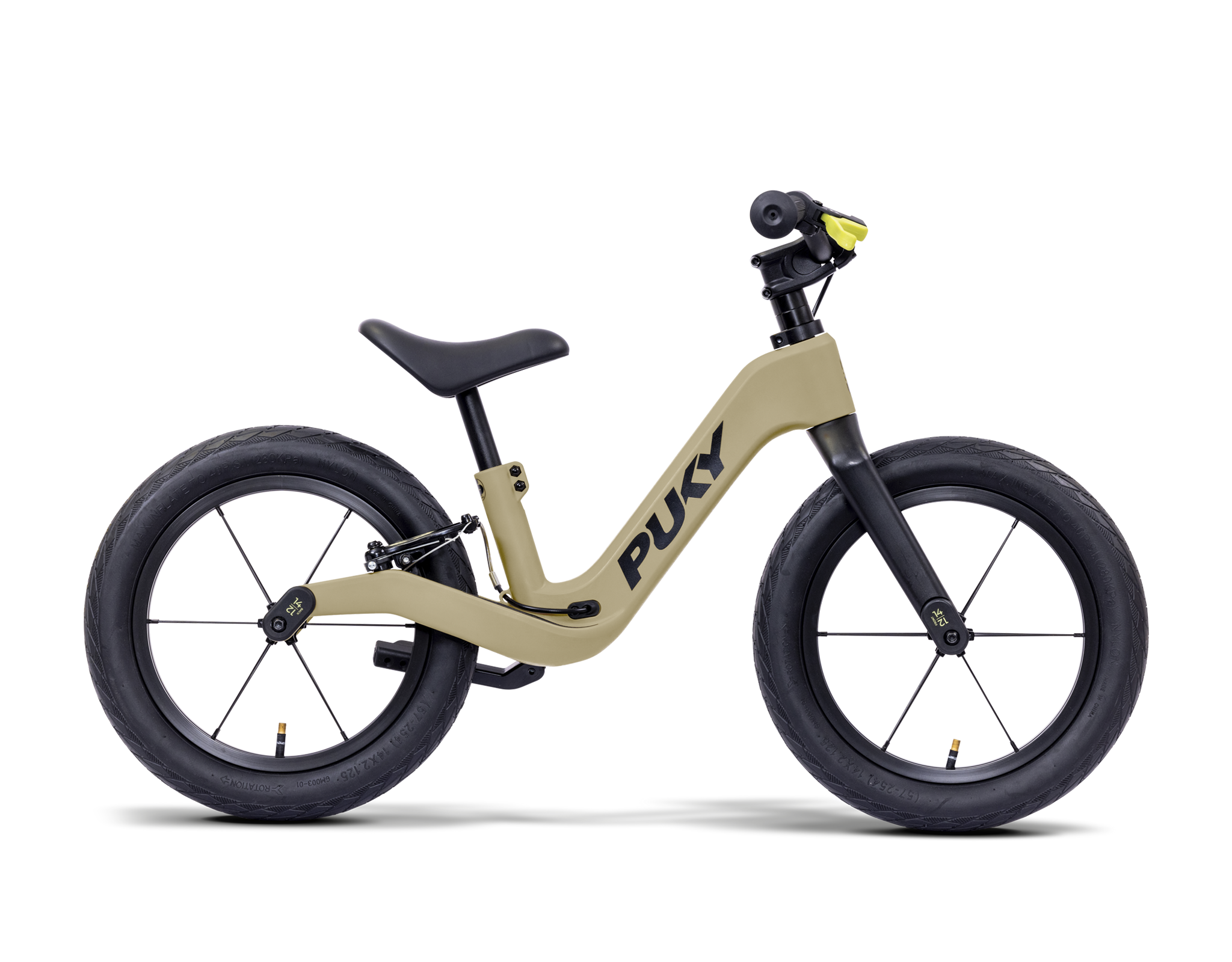 Kinderfahrrad, Balance Bike, Laufrad, Beiger Rahmen, Schwarzbeige Kontrast, 