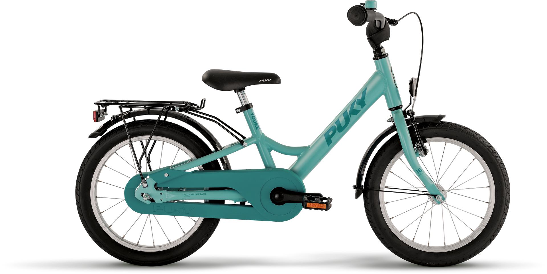 Kinderfahrrad, Tretfahrrad, Aluminiumrahmen, Mintgrün, Kettenschutz, 