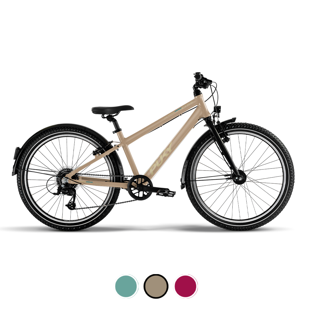 Mountainbike, Beige Rahmen, Scheibenbremsen, Frontfederung, Profile-Reifen, 