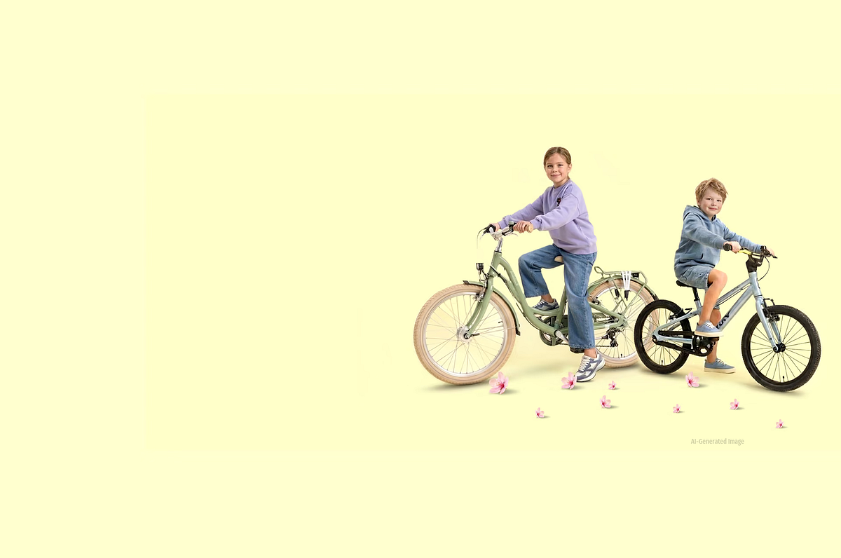 Kinderfahrrad, Zweirad, Rahmenfahrrad, Laufräder, Pastellgrün, 