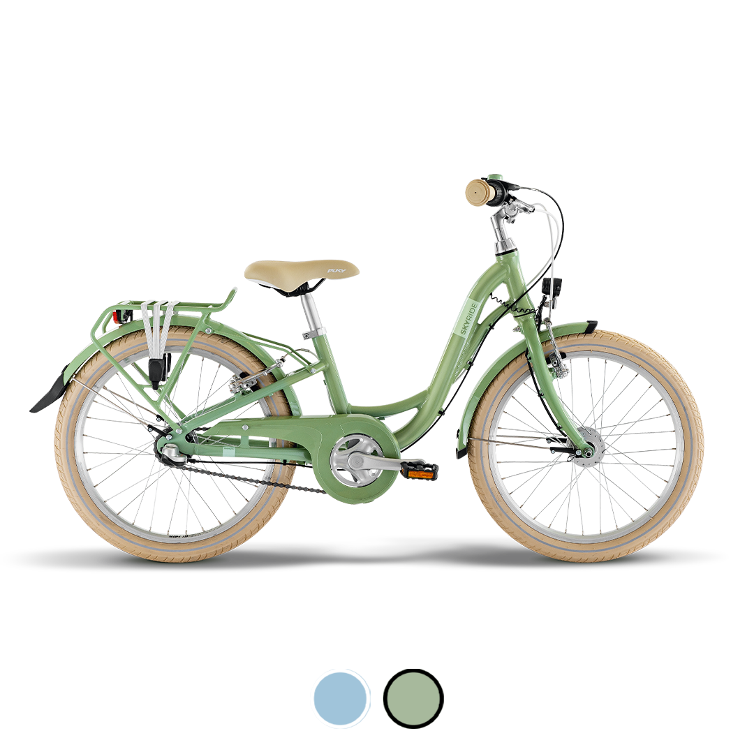 Fahrrad, Citybike, Grün, Tiefer Einsteiger, Sattel Lederoptik, 