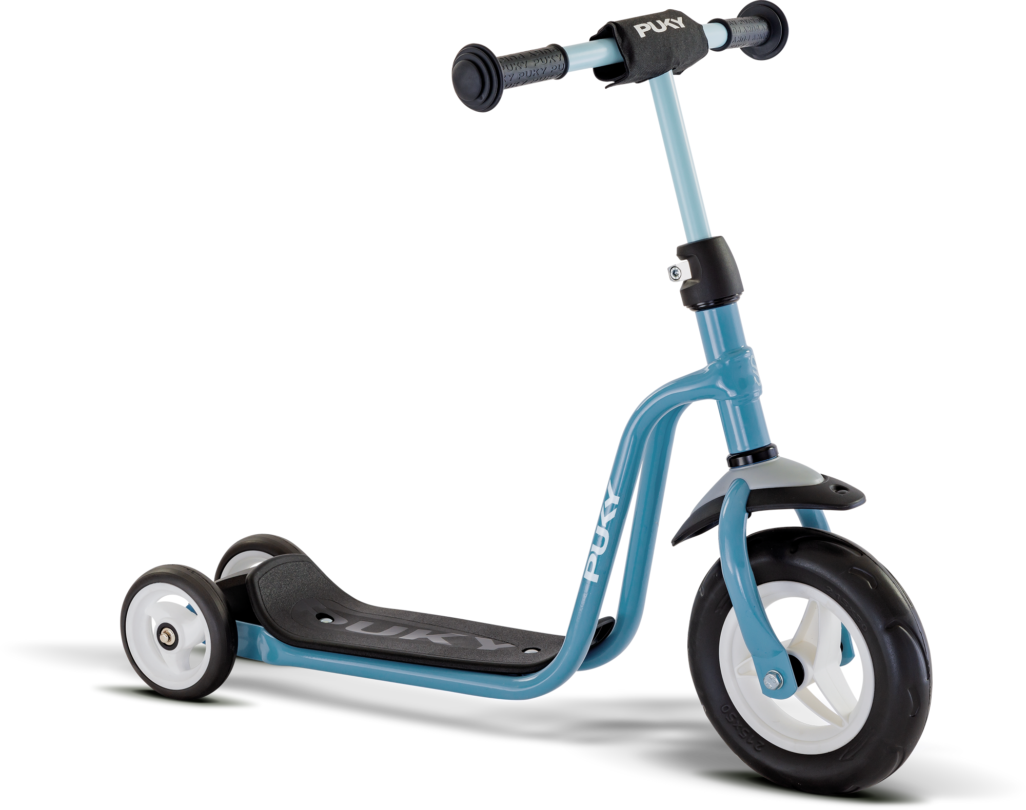 Kinderroller, Scooter, Stahlrahmen, Gummi-Laufrad, Farbton-Blau, 