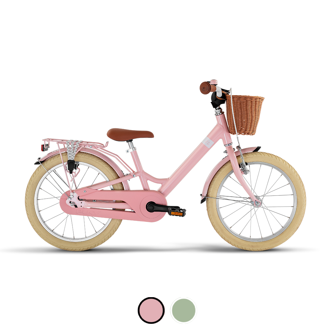 Kinderfahrrad, Pink, Rücktrittbremse, Korb, Bremshebel, 