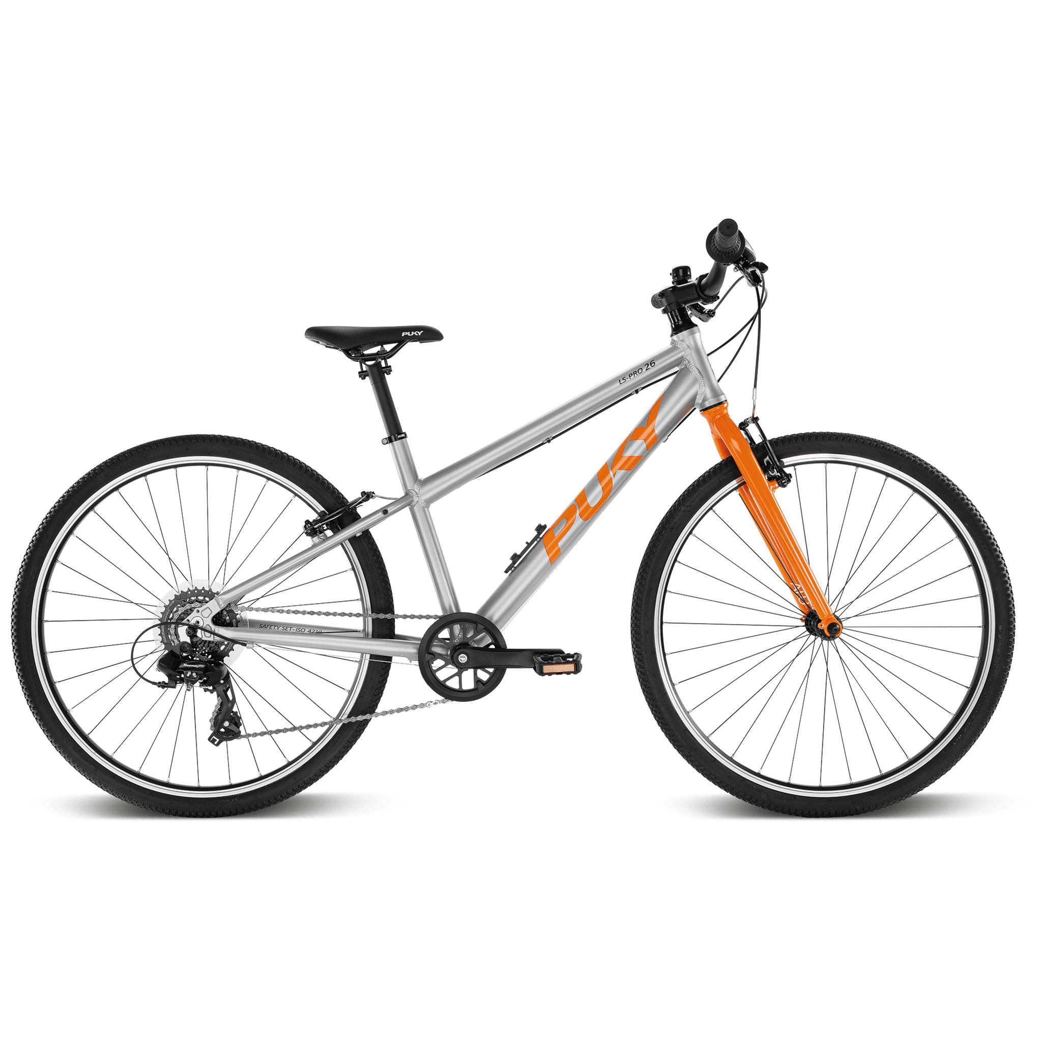 Fahrrad, Hardtail, Hybrid, Aluminiumrahmen, Schwarz/orange Akzente, 