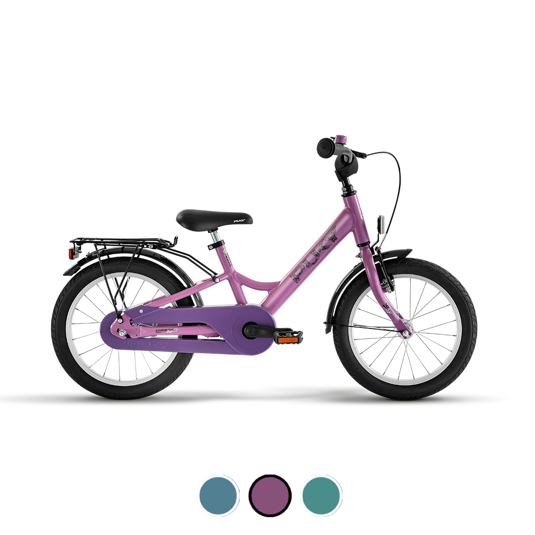 Kinderfahrrad, Lilac Rahmen, Gepolsterter Sattel, Klingel, Schutzblech, 