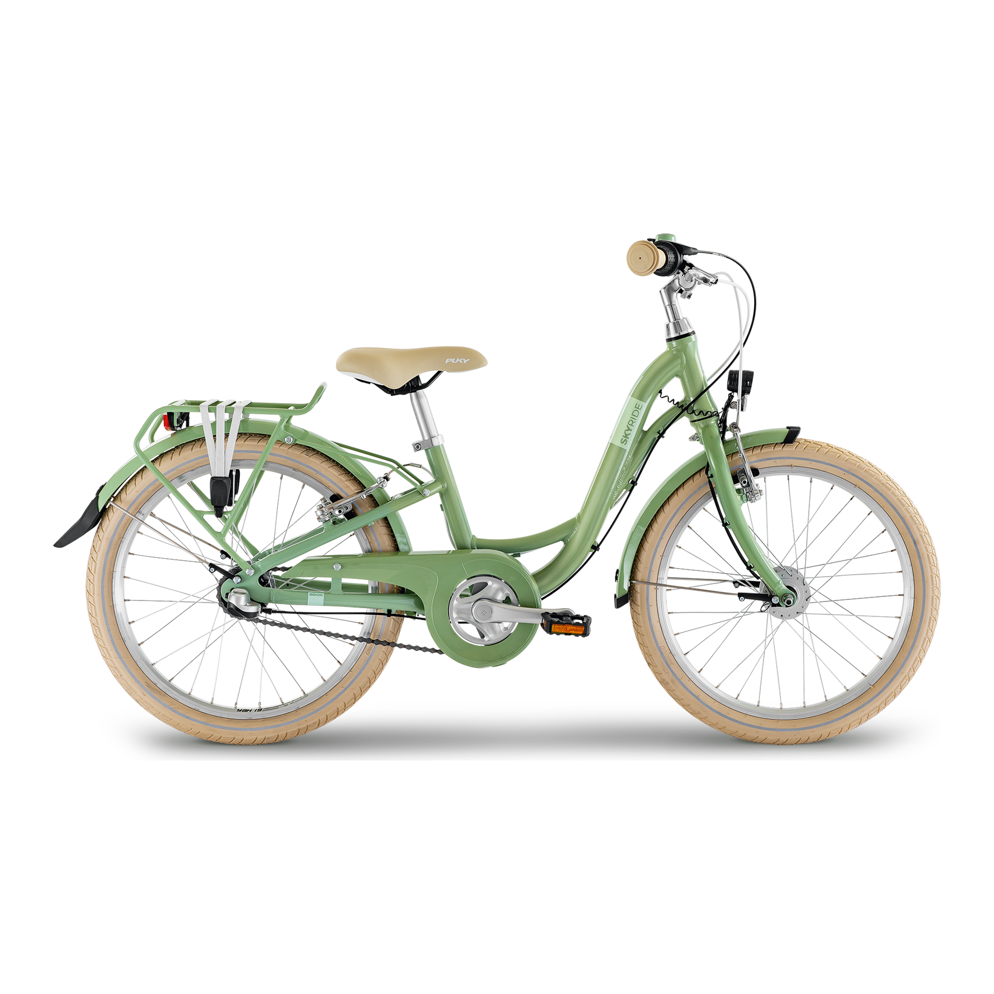 Fahrrad, Kinderrad, Grünes Fahrrad, Beige Sattel, Kettenschutz, 