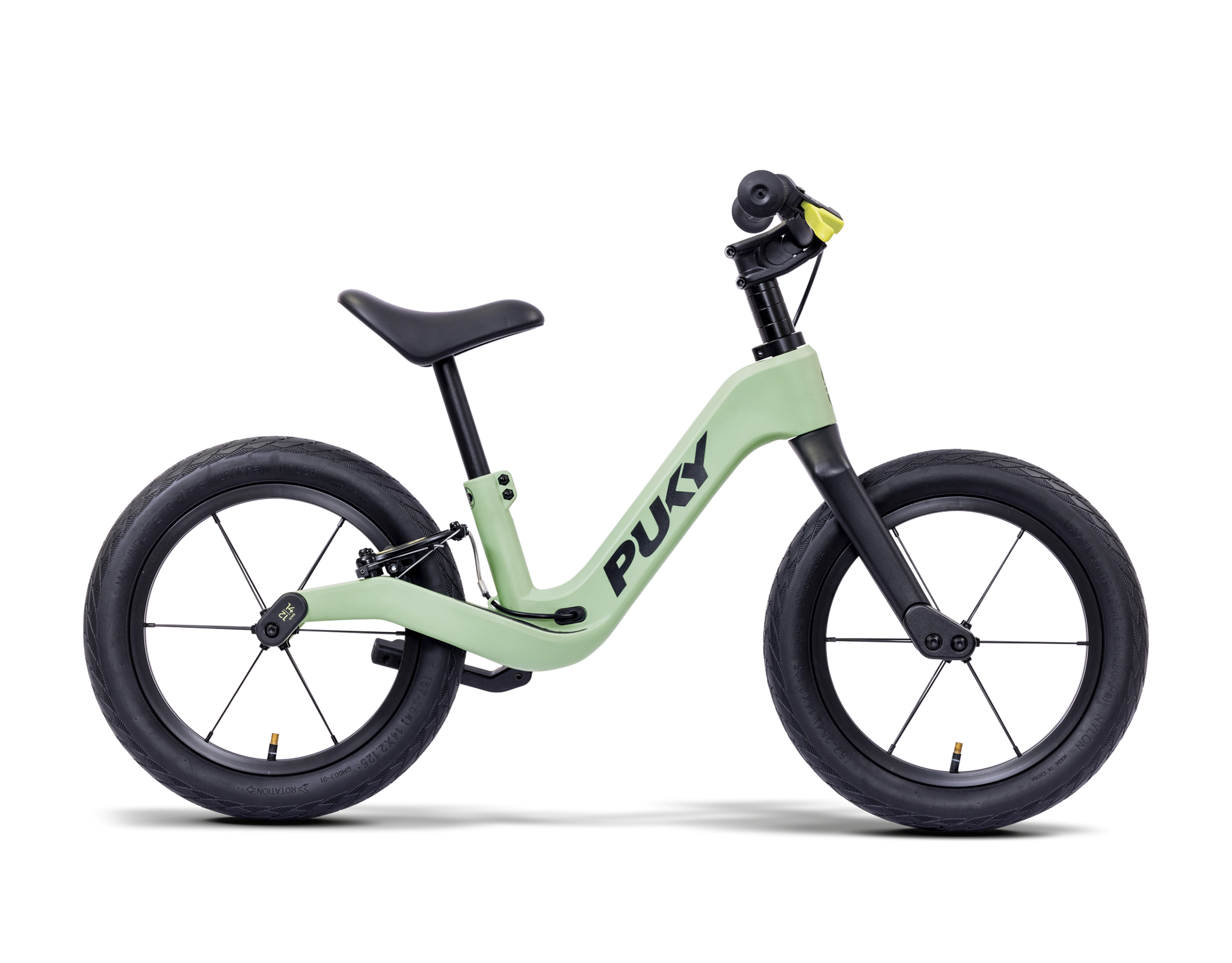 Balancebike, Kinderfahrrad, Grüner Rahmen, Luftreifen, Lenkerschalldsignal, 