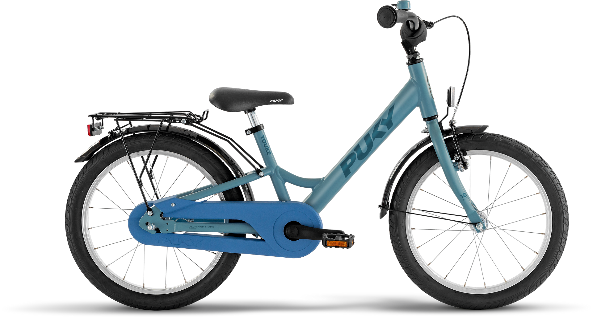 Kinderfahrrad, Stadtfahrrad, Aluminiumrahmen, Rahmen blau, Kettenschutz, 