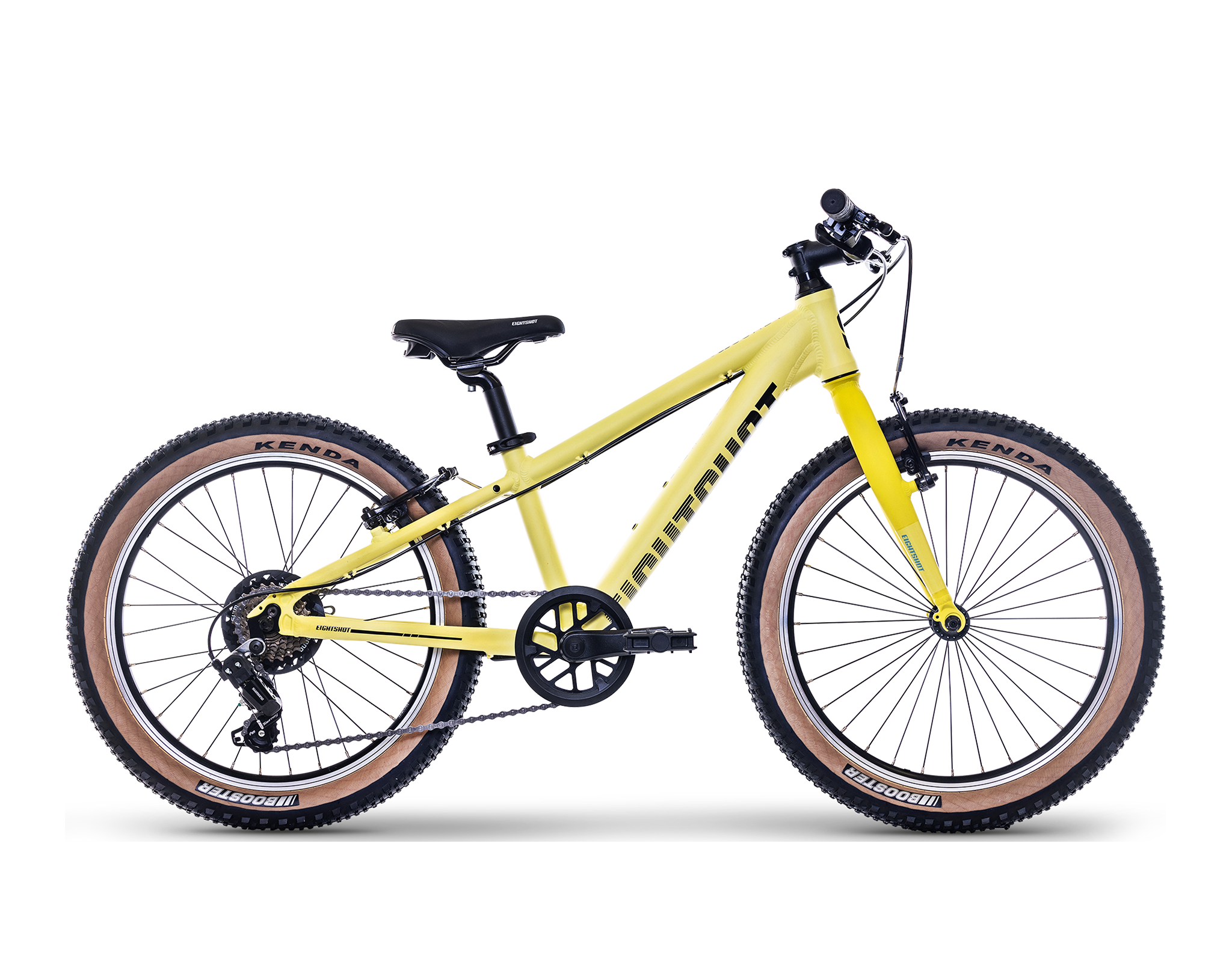  Mountain bike, gelbe rahmen, hardtail, scheibenbremse, reifen: grobstollig, 