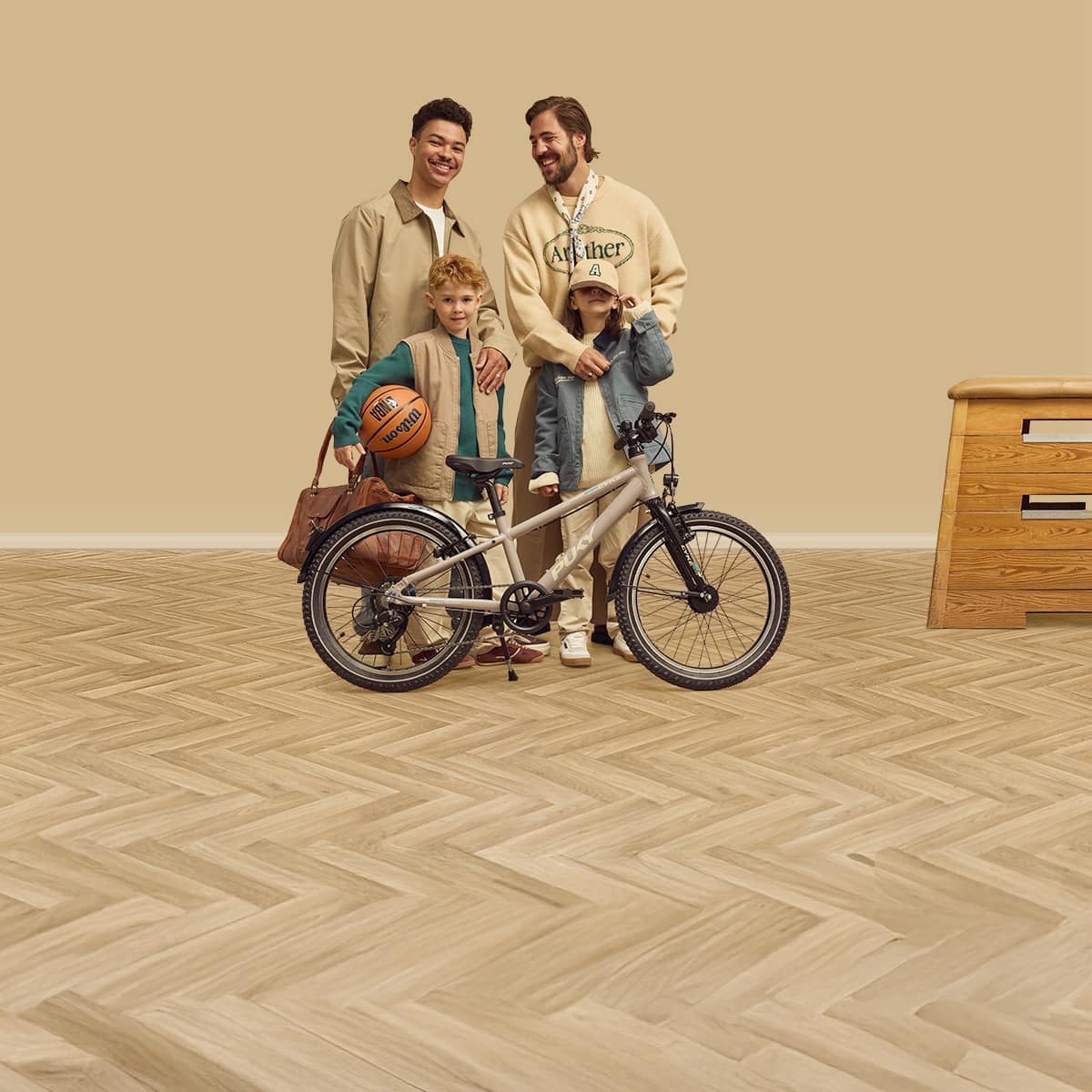 Fußboden, Bodenbeläge, Holz, Hartholz, Fahrrad, 