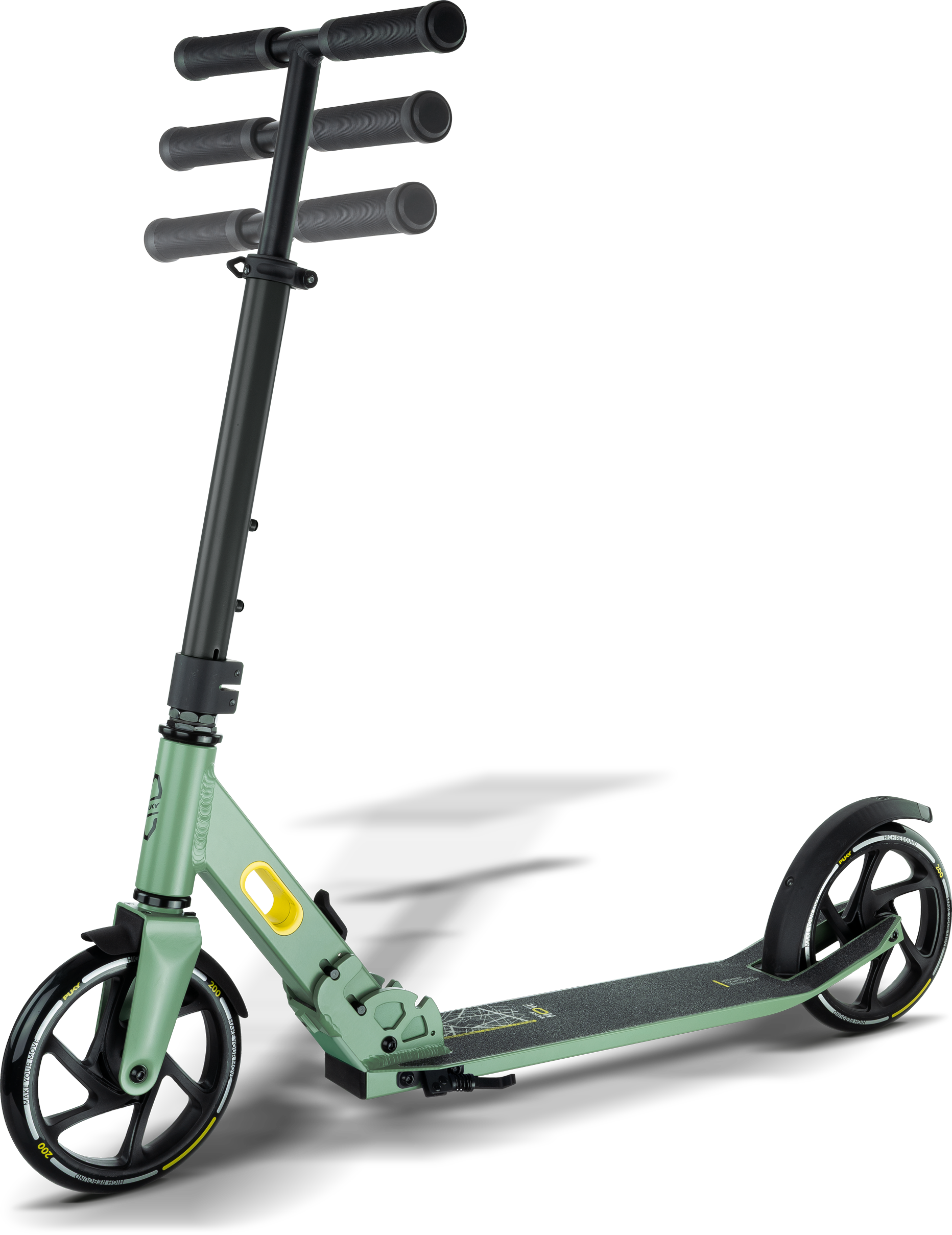 kickstand, e-Scooter, folding, three-wheeled, grün, 