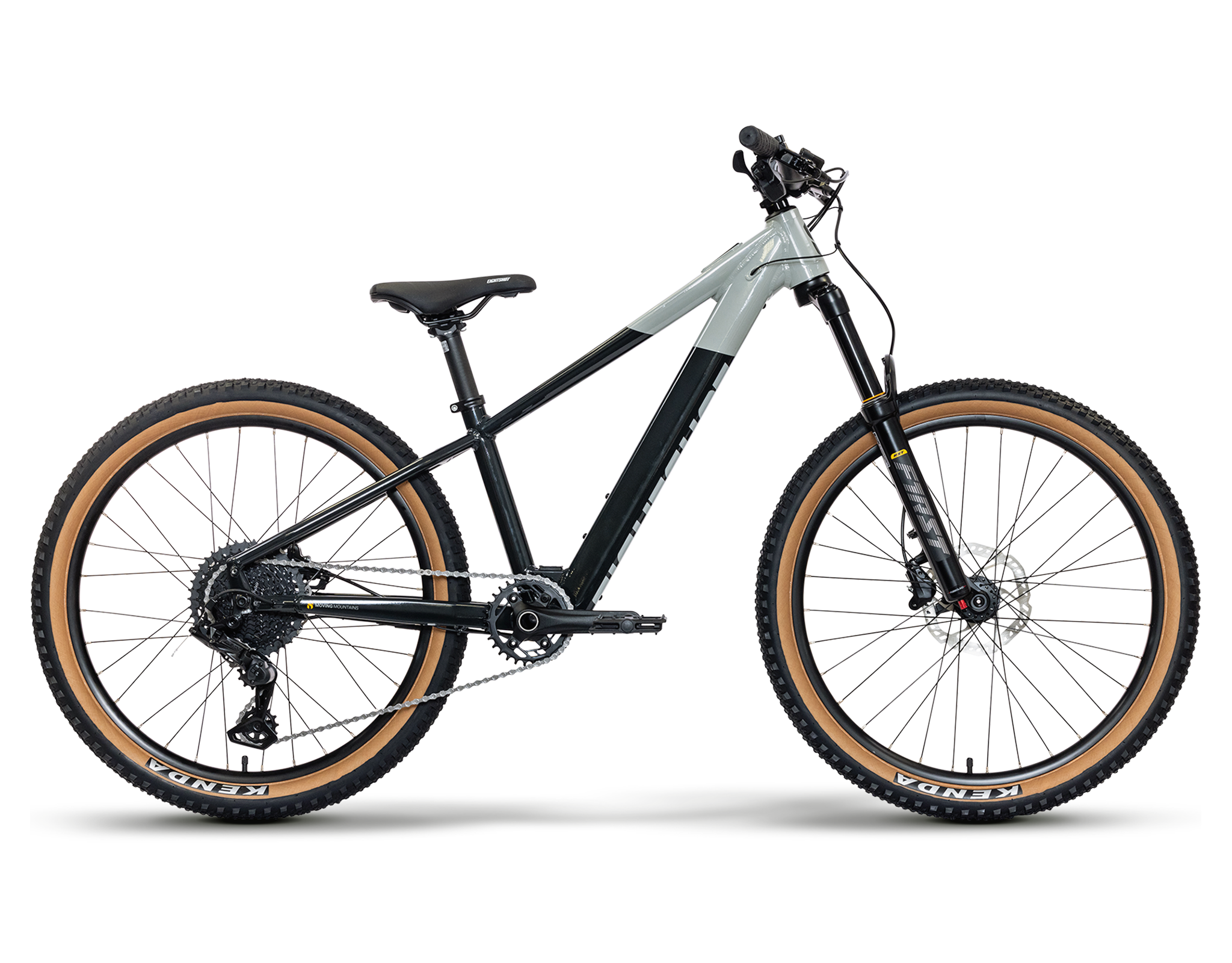 Mountainbike, Fully ausgestattet, Grünes/ Graues Rahmendesign, Scheibenbremse, Gummibereifung, 