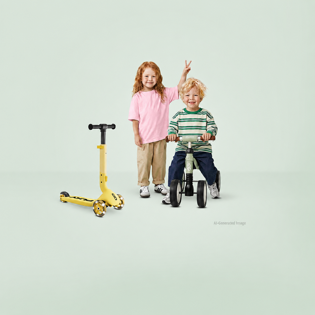 Kinder, Spielzeug, Rutschfahrzeug, Trike, Scooter, 
