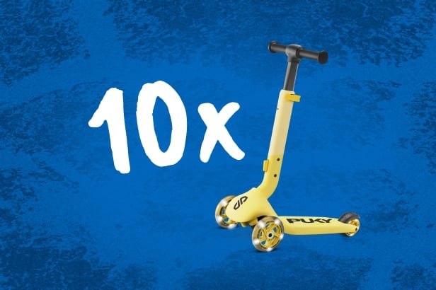 Trittroller, Dreirad, Kick scooter, Gelb, Stahlrollen, 